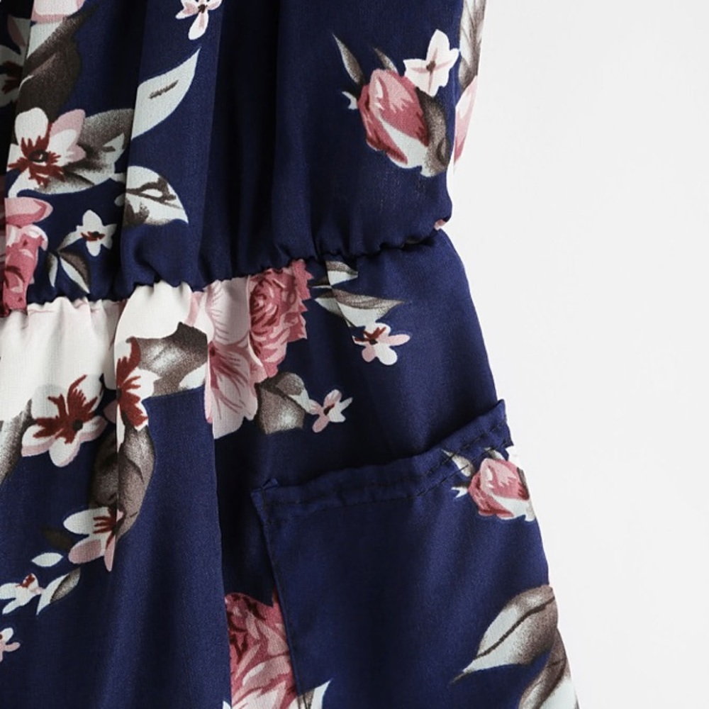 🎉HP🎉Floral Navy Tie Romper! - Picture 2 of 5